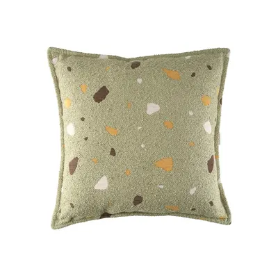Pernă decorativă pentru copii verde cu tapițerie din țesătură bouclé/cu tapițerie din chenille Terrazzo Block – Wigiwama