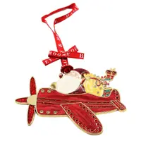 Decorațiune de Crăciun Bailey & Brooke, metalică, în cutie elegantă - Avionul Moșului