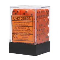 Set 36 Zaruri Chessex Opaque 12mm d6 Dice Block - Portocaliu/Negru