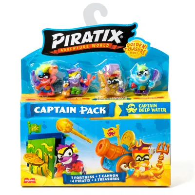 Set 4 figurine, Piratix, Golden Treasure, Captain Deep Water