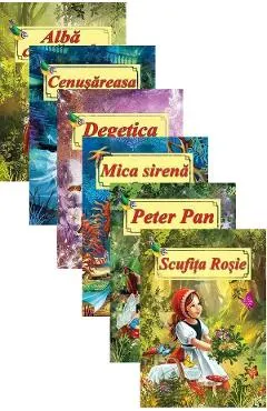 Pachet 6 carti: Povesti ilustrate - Fratii Grimm, Hans Christian Andersen, J. M. Barrie