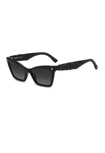 Ochelari de soare cat-eye cu model in degrade - Negru