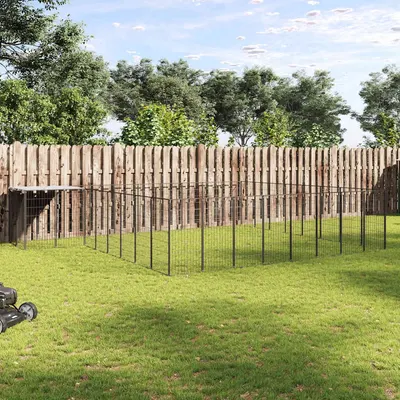 vidaXL Padoc pentru câini, negru, 20,57 m², oțel