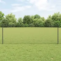 vidaXL Gard hexagonal cu stâlp 10 x 0,8 m Oțel cu strat de PVC Gri