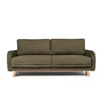 Canapea verde extensibilă cu tapițerie din catifea reiată 218 cm Tori – Bonami Selection