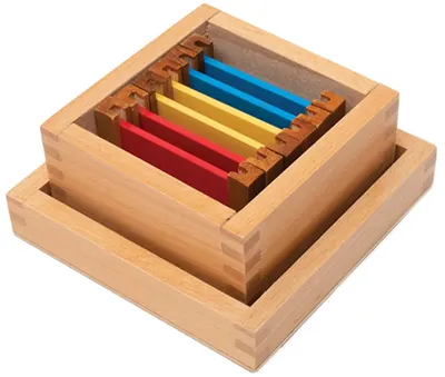 Kit educațional Nowa Szkola Montessori - Cutie cu plăci colorate, 6 piese