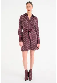 Rochie-camasa scurta cu monograma - Violet tyrian