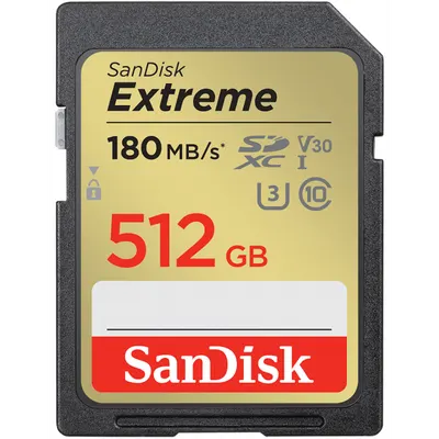 Card Memorie SDXC SanDisk Extreme, 512Gb, Clasa 10 / UHS-1 U3 SDSDXVV-512G-GNCIN