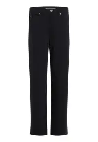 Pantaloni drepti cu talie medie - Negru
