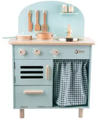 Bucatarie din lemn pentru copii Classic World - Retro, albastru