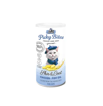 Pet, s Dessert Recompense Picky Bites Skin and Coat cu Pui si Ulei de Peste