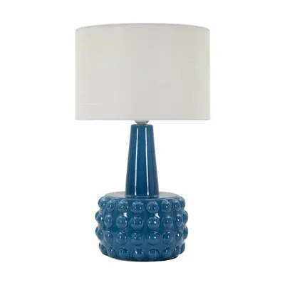Veioză albă/albastră din ceramică cu abajur textil (înălțime 51,5 cm) Gress – Mauro Ferretti