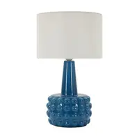 Veioză albă/albastră din ceramică cu abajur textil (înălțime 51,5 cm) Gress – Mauro Ferretti