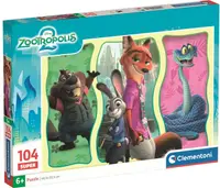 Puzzle pentru copii Clementoni de 104 piese - Eroii din Zootropolis 2