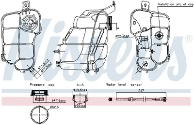Vas expansiune racire (cu senzor nivel) potrivit VOLVO S60 II, S80 II, V60 I, V70 III, V70 III KOMBI, XC60 I, XC70 I, XC70 II; LAND ROVER FREELANDER 2 12.05-12.18