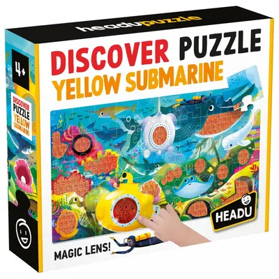 Puzzle educațional pentru copii Headu - Submarin galben