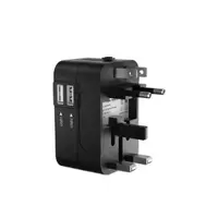 Adaptor incarcator universal de calatorie cu 2xUSB pentru EU, USA, UK, AUST, Negru