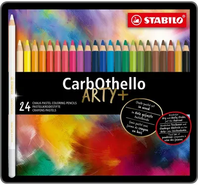 Creioane pastelate colorate Stabilo - CarbOthello, 24 culori