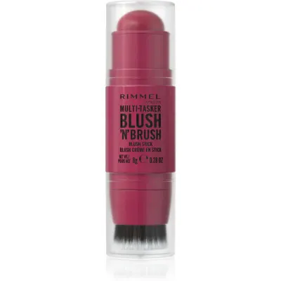 Rimmel Multi-Tasker Blush'N'brush blush stick cu pensulă culoare 200 Fushia Glam 8 g