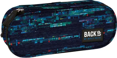 Penar oval școlar BackUp A - Glitch, 1 fermoar
