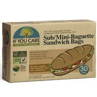 Pungi de hartie nealbita pentru mini baghete si sandwich 30buc If You Care