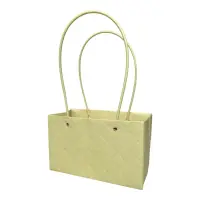 Sacoșe dreptunghiulare model romburi cu mâner - verde (set 10 buc) - Default Title