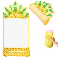Saltea gonflabila tip hamac, pentru plaja si piscina, dimensiune 135 x 72 cm, model Ananas