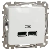 Priza incarcare USB A+A 2.1A, Schneider, SDD111401, Sedna Design, alb