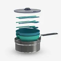 Set de gătit 100 camping din oțel inoxidabil, 2 persoane 10 elemente