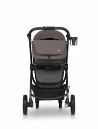 Geanta multifunctionala pentru mamici, Euro Cart, compatibila carucioarelor Corso si Crox, cu un compartiment si buzunare, impermeabila si complet rigida, dimensiune 44 x 27 x 14 cm, Taupe