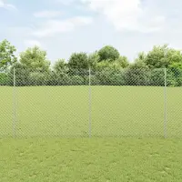 vidaXL Gard de sarma cu stalp 10 x 1,4 m Oțel Galvanizat Argintiu