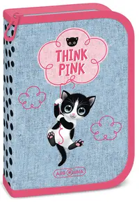 Penar școlar echipat Ars Una Think Pink - Cu 1 compartiment, puncte negre
