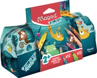 Penar școlar echipat Maped Jungle Fever - 12 creioane și 12 markere