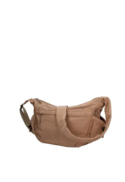 Geanta din material textil cu bareta de umar si buzunare laterale ajustabile Coralia Pro - Kaki