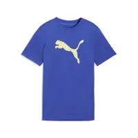 Tricou copii logo mare, Train All Day Essentials Cat Logo, albastru PUMA