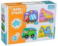 Puzzle pentru bebeluși Trefl 4 în 1 - Automobile pe santier