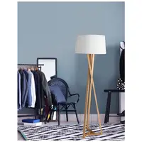 Lampa podea SALINO Ivory Fabric Shade Soild Ash Lemn Natural Lemn LED E27 1x12 Wat 230 Volt IP20 Fara bec