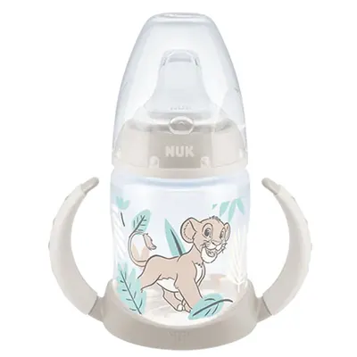 Cana tranzitie cu control temperatura si duza silicon Nuk Lion King 150 ml