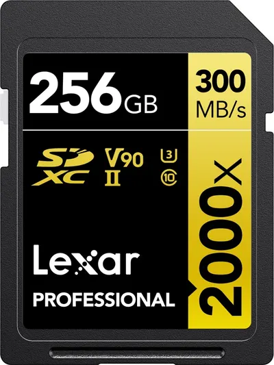 Card de memorie Lexar - Professional, 2000x, 256GB, SDXC, UHS-II, C10 V90 U3