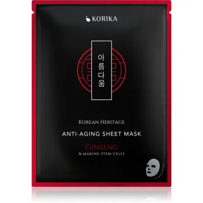 KORIKA Korean Heritage Red Ginseng & Adenosine Anti-aging Sheet Mask mască facială de pânză cu efect anti-rid 25 g