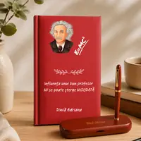 Cadou pentru profesorul de fizica - Agenda + set de scris personalizate