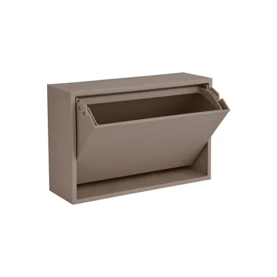 Coș de gunoi maro deschis de montat pe perete din plastic reciclat Mini Box – ReCollector