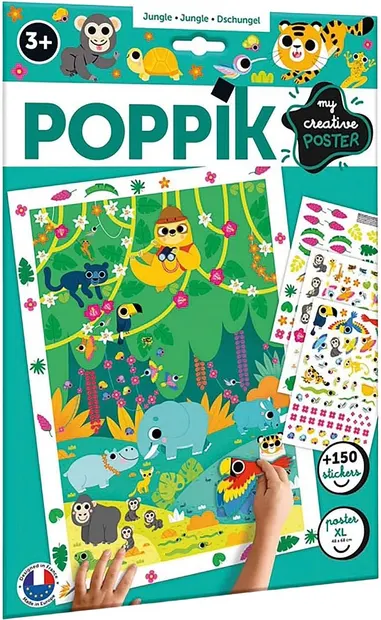 Poster creativ Poppik - Junglă, 150 stickere