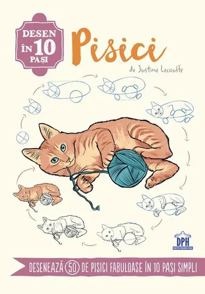 Desen în 10 pași. Pisici - Paperback brosat - Justine Lecouffe