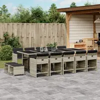 Gossi set mobilier de gradina cu perne 15 piese gri deschis poliratan