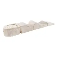 Teren de joacă din spumă crem 5 buc. din catifea reiată înălțime 30 cm 250x45 cm Montessori – Meowbaby