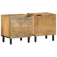 Gossi noptiere 2 buc maro 40x33x46 cm lemn masiv mango