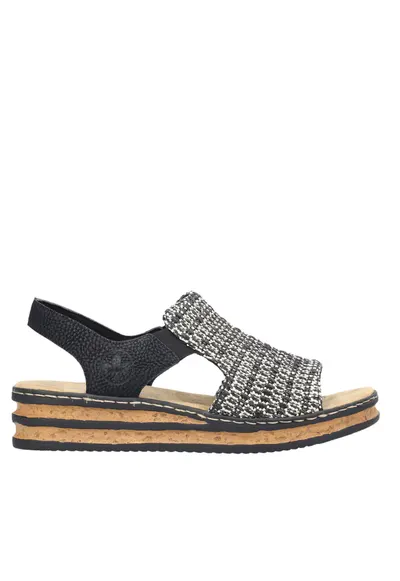Sandale casual - dama - ANTISTRES - 62971-00 negru - textil - Negru