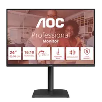 Monitor Consumer AOC X24E4U, 24", 1920 x 1200 pixeli, Black, 5 ani Garantie
