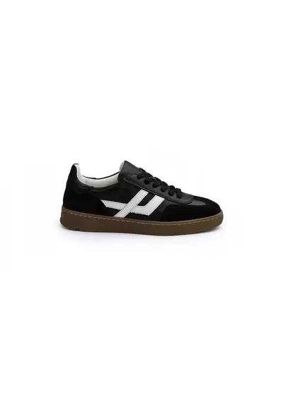 Sneakers femei BRAVA - piele naturala - negru alb - Alb/Negru